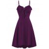 Robe Evasée à Bretelle à Lacets - Marron 3XL