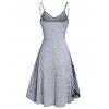 Mini Robe Imprimée à Bretelle à Paillettes - Nuage Gris M