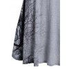 Mini Robe Imprimée à Bretelle à Paillettes - Nuage Gris M