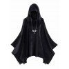 Hooded Velvet Plus Size Poncho - BLACK 5X