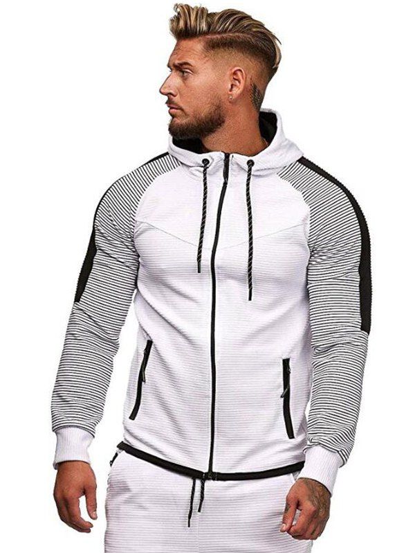 striped zip up hoodie mens