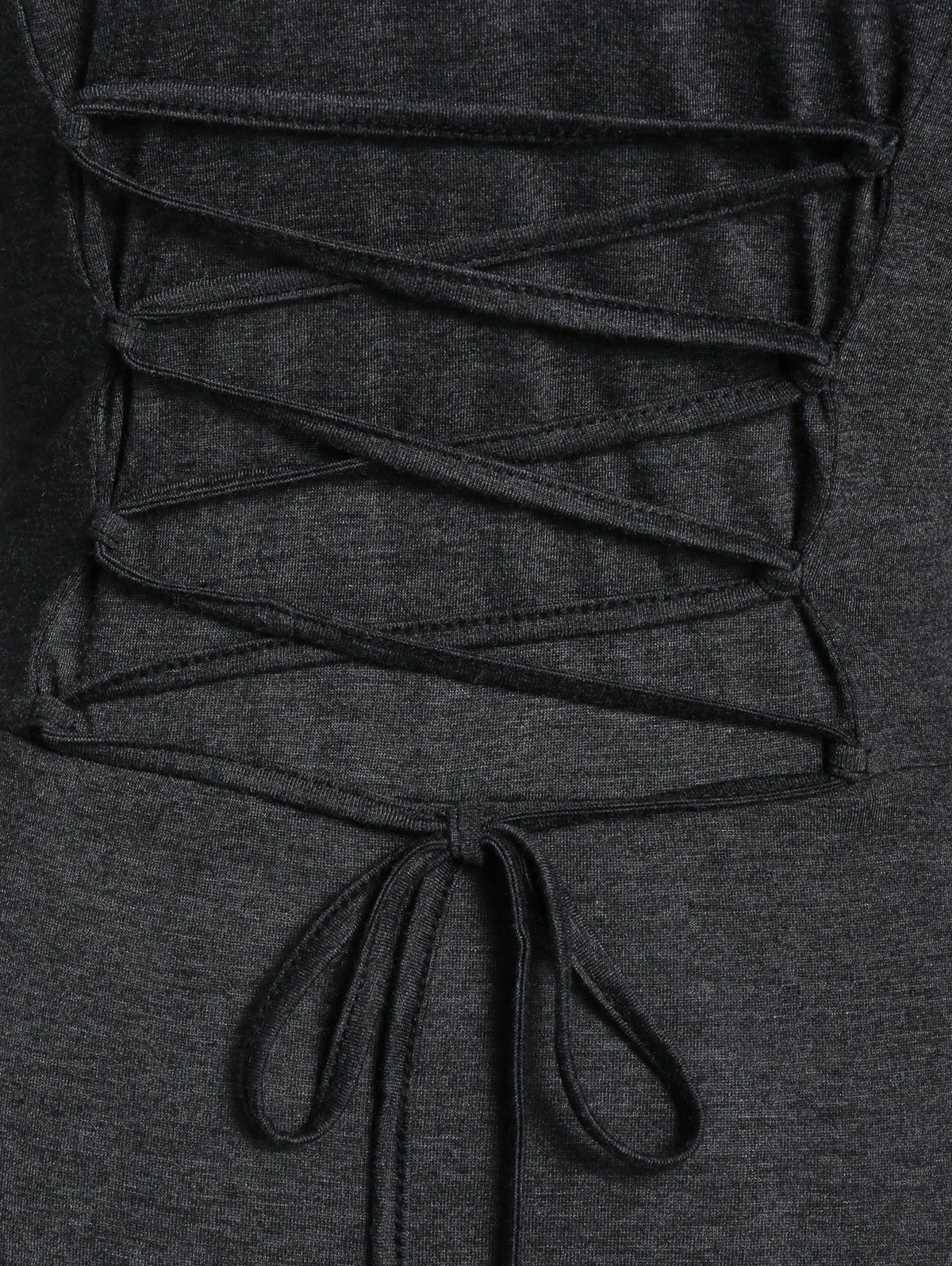 Hooded Lobster Buckle Strap High Low Gothic Dress - DARK GRAY 2XL