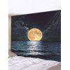 Tapisserie Murale Pendante Art Décoration Nuit Lune et Océan Imprimés - multicolor W59 X L59 INCH