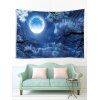 Tapisserie Murale 3D Lune Ciel et Arbre Imprimés - multicolor A 150*150CM