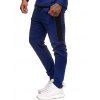 Pantalon de Jogging Décontracté Contrasté à Côté - Bleu 2XL