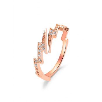 

Rhinestone Lightning Open Ring, Rose gold
