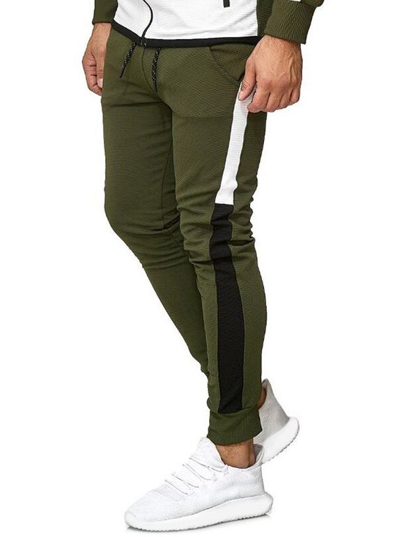 Pantalon de Joggong Décontracté en Blocs de Couleurs - Vert Armée S