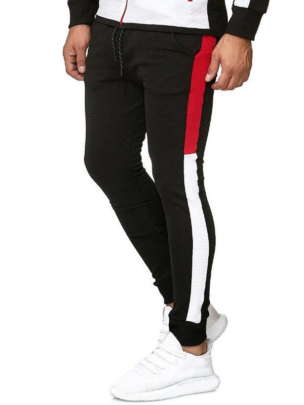 

Color Block Leisure Jogger Pants, Black