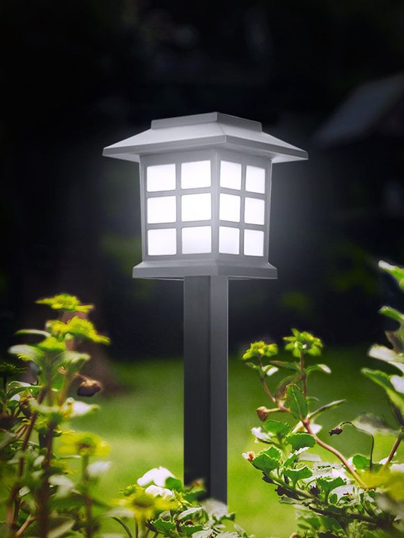2 lampes solaires à LED de forme petite maison de jardin en plein air - Blanc Chaud 
