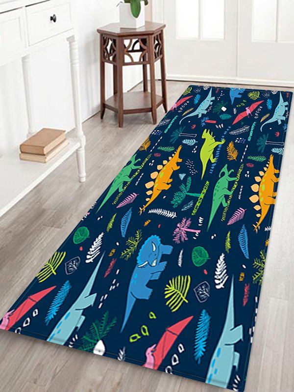

Cartoon Dinosaur Printed Floor Mat, Lapis blue