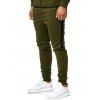 Pantalon de Jogging Décontracté Contrasté à Côté - Vert Armée L