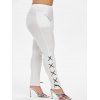 Pantalon Moulant avec Poche de Grande Taille à Lacets - Blanc 5X