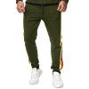 Pantalon de Jogging à Rayure Colorée à Cordon - Vert Armée XL