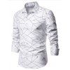 Chemise Boutonnée Géométrique Hirondelle Imprimée - Blanc S