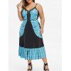 Plus Size Spaghetti Strap Robe contrastée Applique - Noir 3X