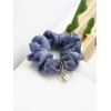 Chouchou Pendentif Fleur Brodée en Fausse Perle - Bleu 