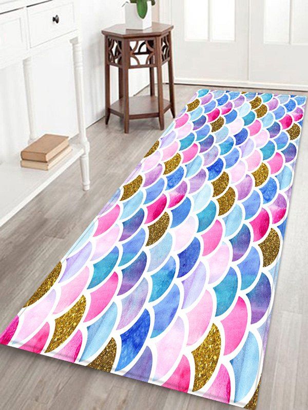 55 Off 2020 Mermaid Scales Printed Floor Mat In Multicolor C