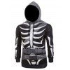 Sweat à Capuche Décontracté d'Halloween Ceinture et Squelette Imprimées - multicolor XL