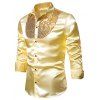 Chemise Boutonnée à Manches Longues à Paillettes - Jaune S
