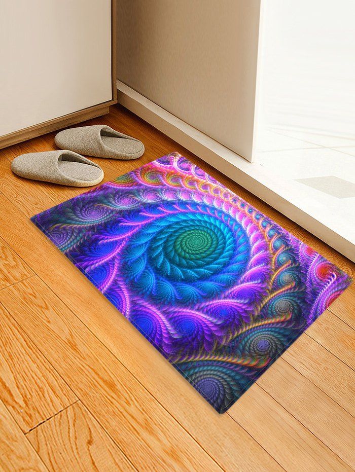 

Bohemian Abstract Floral Printed Floor Mat, Purple flower