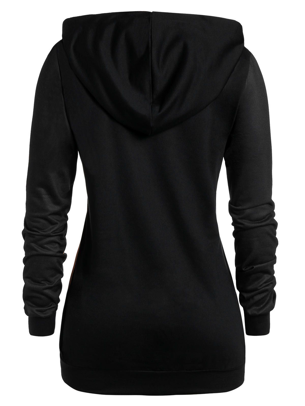 Plus Size 3D Print Halloween Pullover Hoodie - BLACK L