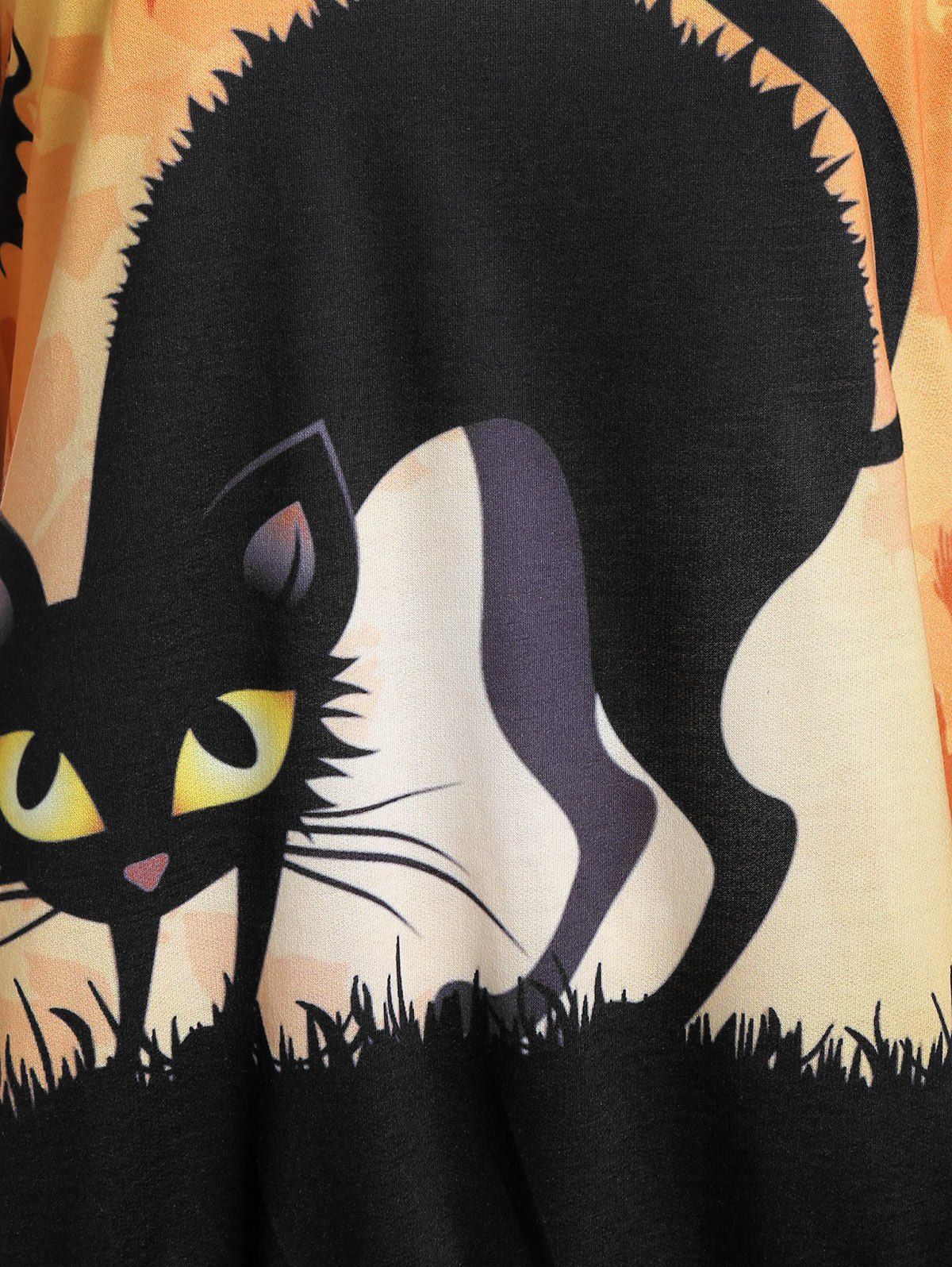 Plus Size 3D Print Halloween Pullover Hoodie - BLACK L