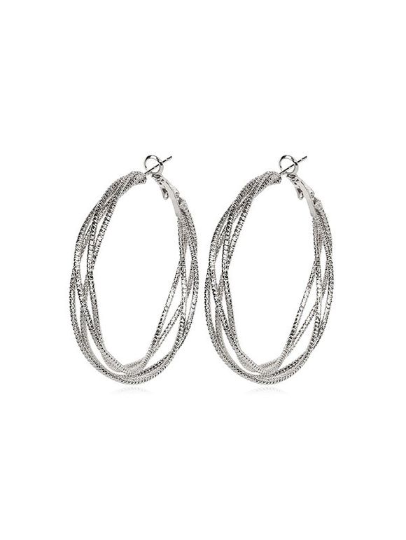 Boucles d'Oreille Chic Cercle en Alliage - Argent 