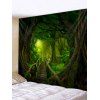 Tapisserie Murale Pendante Art Décoration Forêt Bois et Pont Imprimés - Vert Forêt Noire 150*130CM