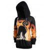 Plus Size 3D Print Halloween Pullover Hoodie - BLACK L
