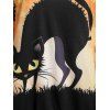 Plus Size 3D Print Halloween Pullover Hoodie - BLACK L