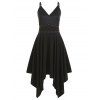 Robe Gothique à Bretelle Bouclée de Grande Taille à œillet - Noir L
