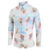 Chemise Décontractée Ange Imprimée à Manches Longues - Bleu Ciel S