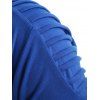 Sweat à Capuche de Sport Zippé Epaule Plissée Ombre - Bleu Royal M