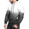 Ombre Shoulder Pleated Sports Zip Hoodie - WHITE M