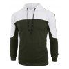 Sweat à Capuche en Couleur Contrastée avec Poche Kangourou - Vert Armée S