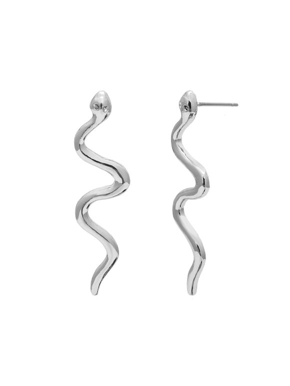 Boucles d'Preilles Elégantes en Forme de Serpent - Argent 