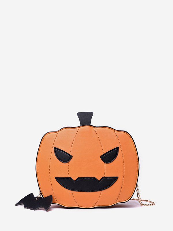 Pumpkin Chain Halloween Crossbody Bag - SAFFRON 