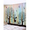 Planche de bois arbres animaux impression tapisserie tenture décoration d'art - Bleu clair W79 X L59 INCH