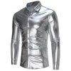 Chemise Décontractée Motif Gaufré à Manches Longues - Gris argenté S
