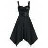 Robe Asymétrique en Couleur Unie de Grande Taille à Paillettes - Noir 1X