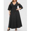 Maxi Robe à Double Boutonnage Epaule Dénudée à Coupe Basse Grande Taille - Nuit 4X
