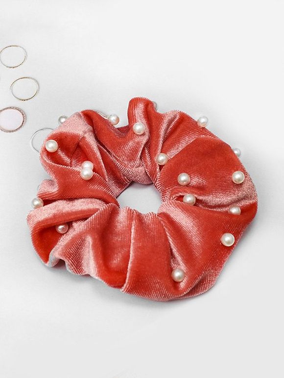 Chouchou en Perle Artificielle - Rose Pastèque 