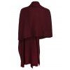 High Low Asymmetrical Knit Solid Cape - RED WINE M