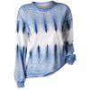 Sweat-shirt Teinté de Grande Taille à Goutte Epaule - Bleu de Ciel 2X