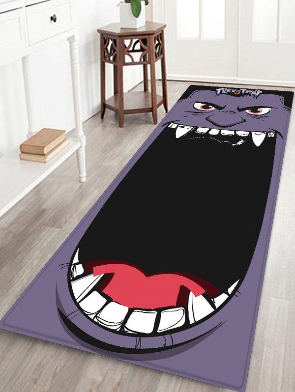 

Halloween Monster Printed Floor Rug, Mist blue