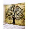 Tapisserie d'impression motif feuille arbre Vintage - Brun Chêne W79 X L59 INCH
