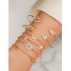 Ensemble de Bracelet Flèche en Fausse Opale avec Strass - Or 