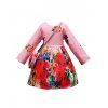 Mini Robe Vintage Fleurie Imprimée avec Sac à Bandoulière pour Fille - Rose 120