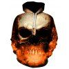 Sweat à Capuche 3D Crâne Imprimée - Orange 4XL