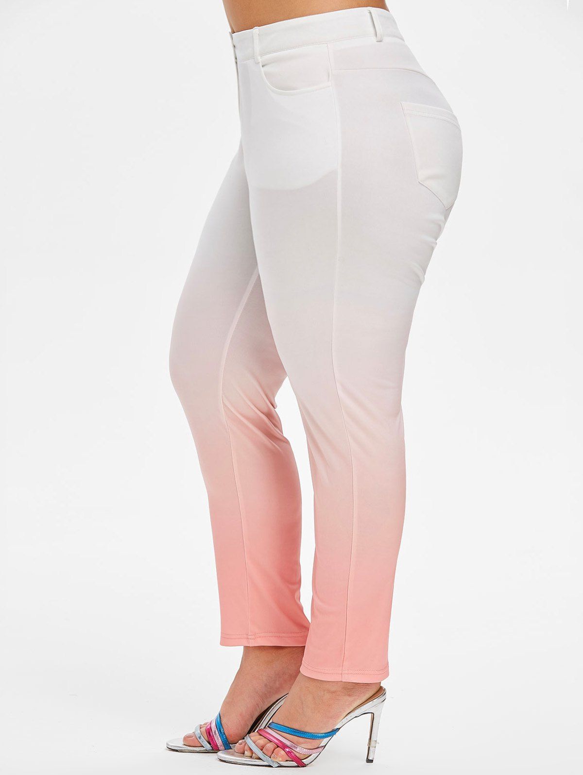 

Mid Rise Ombre Skinny Plus Size Pants, Pink